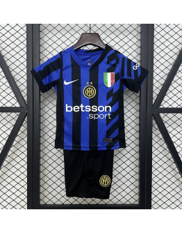 Inter Milan FC 2024/25 Home Kids Apparel Replica Custom Jerseys Youth uniforms - Blue