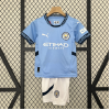 Manchester City FC 2024/25 Home Kids Apparel Replica Custom Jerseys Youth uniforms - Blue