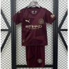Manchester City FC 2024/25 Away Kids Apparel Replica Custom Jerseys Youth uniforms - Red