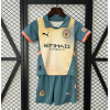 Manchester City FC 2024/25 Away Kids Apparel Replica Custom Jerseys Youth uniforms - Color
