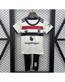Manchester United FC 2024/25 Away Kids Apparel Replica Custom Jerseys Youth uniforms - White