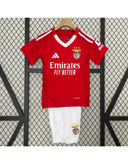 Benfica FC 2024/25 Home Kids Apparel Replica Custom Jerseys Youth uniforms - Red