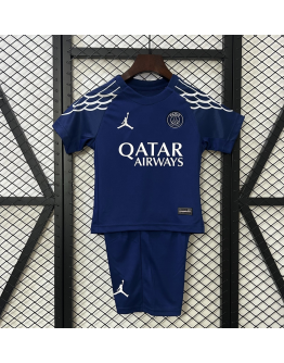 PSG FC 2024/25 Away Kids Apparel Replica Custom Jerseys Youth uniforms - Blue