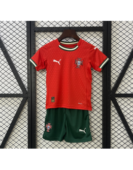 Portugal Football Nation 2024/25 Home Kids Apparel Replica Custom Jerseys Youth uniforms - Red
