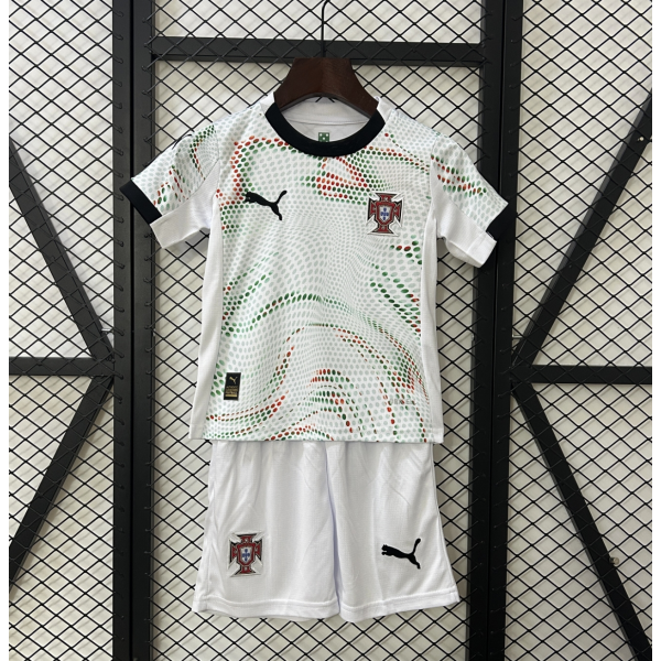Portugal Football Nation 2024/25 Away Kids Apparel Replica Custom Jerseys Youth uniforms - White