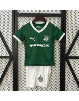Palmeiras FC 2024/25 Home Kids Apparel Replica Custom Jerseys Youth uniforms - Green