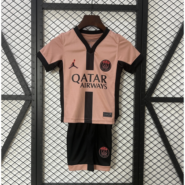 PSG FC 2024/25 Away Kids Apparel Replica Custom Jerseys Youth uniforms - Pink