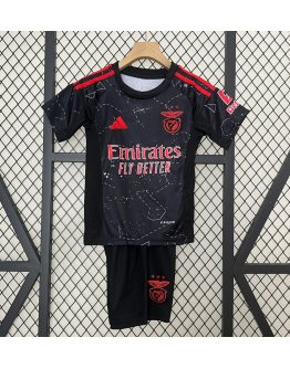 Benfica FC 2024/25 Away Kids Apparel Replica Custom Jerseys Youth uniforms - Black