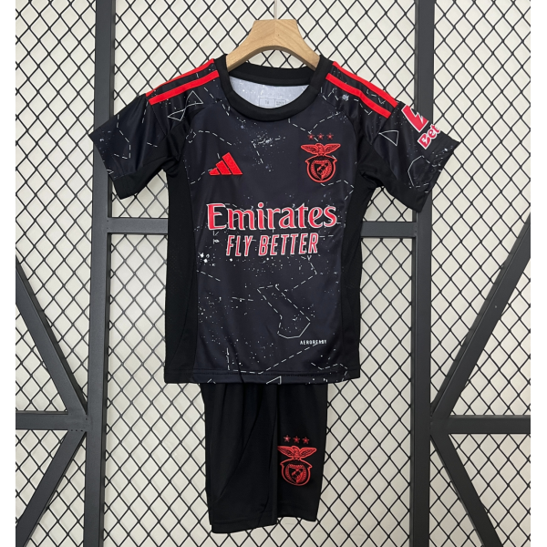 Benfica FC 2024/25 Away Kids Apparel Replica Custom Jerseys Youth uniforms - Black