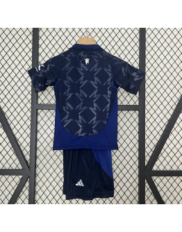 Manchester United FC 2024/25 Away Kids Apparel Replica Custom Jerseys Youth uniforms - Blue