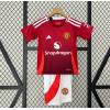 Manchester United FC 2024/25 Home Kids Apparel Replica Custom Jerseys Youth uniforms - Red