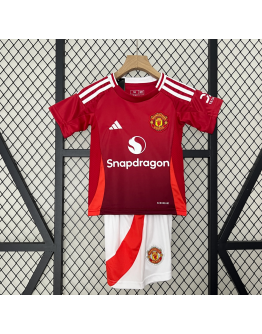 Manchester United FC 2024/25 Home Kids Apparel Replica Custom Jerseys Youth uniforms - Red