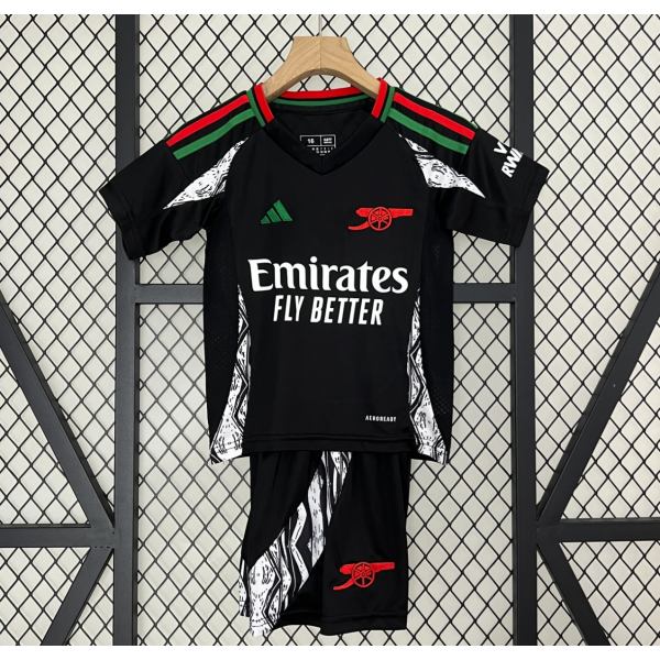 Arsenal FC 2024/25 Away Kids Apparel Replica Custom Jerseys Youth uniforms - Black
