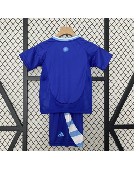 Argentina 2024/25 Away Kids Apparel Replica Custom Jerseys Youth uniforms - Blue