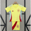 Spain 2024/25 Away Kids Apparel Replica Custom Jerseys Youth uniforms - Yellow