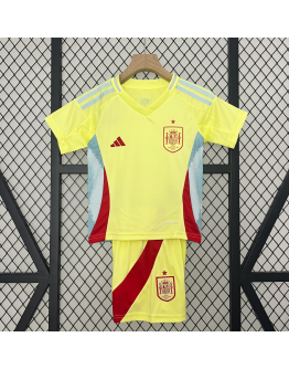 Spain 2024/25 Away Kids Apparel Replica Custom Jerseys Youth uniforms - Yellow
