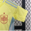 Spain 2024/25 Away Kids Apparel Replica Custom Jerseys Youth uniforms - Yellow