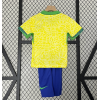 Brazil 2024/25 Home Kids Apparel Replica Custom Jerseys Youth uniforms - Yellow
