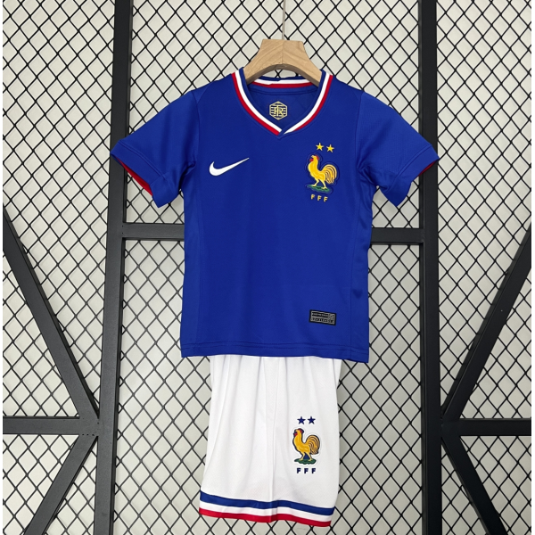 France 2024/25 Home Kids Apparel Replica Custom Jerseys Youth uniforms - Blue
