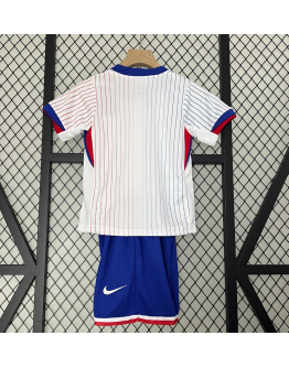 France 2024/25 Away Kids Apparel Replica Custom Jerseys Youth uniforms - White