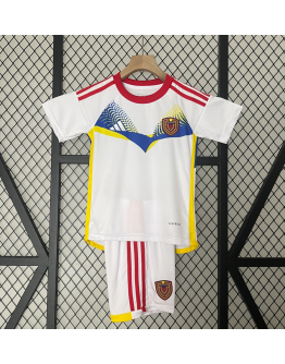 Venezuela 2024/25 Away Kids Apparel Replica Custom Jerseys Youth uniforms - White