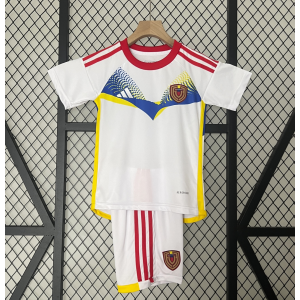 Venezuela 2024/25 Away Kids Apparel Replica Custom Jerseys Youth uniforms - White
