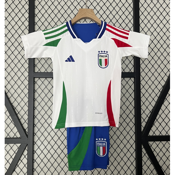 Italy 2024/25 Away Kids Apparel Replica Custom Jerseys Youth uniforms - White