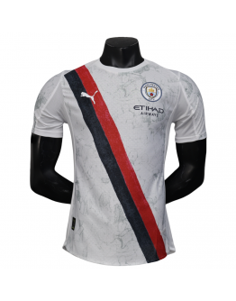 Manchester City 2025/26 Away Replica Custom Jerseys for Manchester City Fans - White