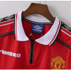 Manchester United FC 98/99 Home Adult Short Sleeve Retro Jerseys-Red