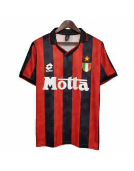 AC Milan FC 93/94 Adult Short Sleeve Retro Jerseys for Football Fans-Red