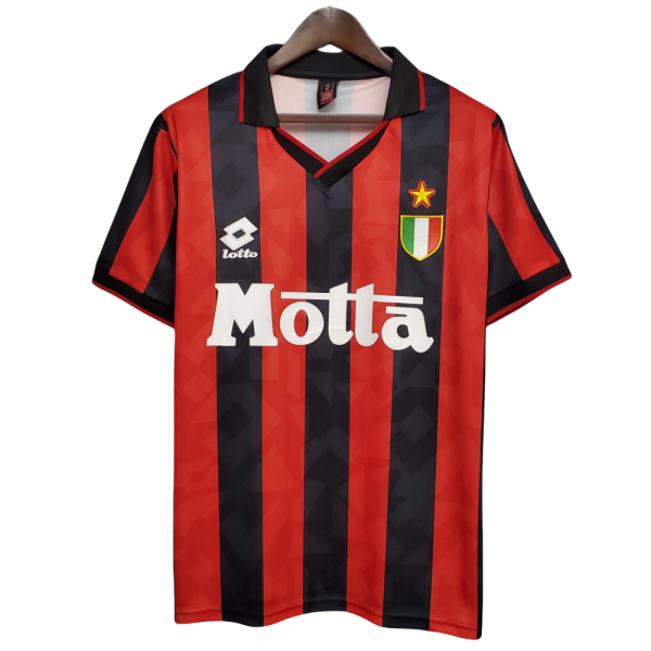 AC Milan FC 93/94 Adult Short Sleeve Retro Jerseys for Football Fans-Red