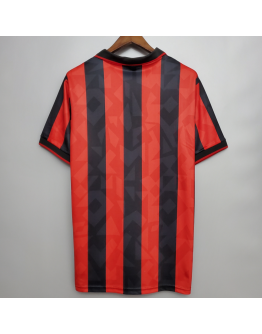 AC Milan FC 93/94 Adult Short Sleeve Retro Jerseys for Football Fans-Red
