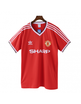 Manchester United FC 83/84 Adult Short Sleeve Retro Jerseys-Red