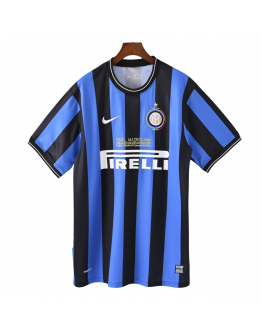 Inter Milan FC 09/10 Adult Short Sleeve Retro Jerseys for Football Fans-Blue