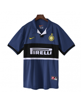 Inter Milan FC 98/99 Away Adult Short Sleeve Retro Jerseys for Football Fans-Blue