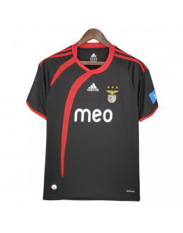Benfica FC 09/10 Away Adult Short Sleeve Retro Jerseys-Black