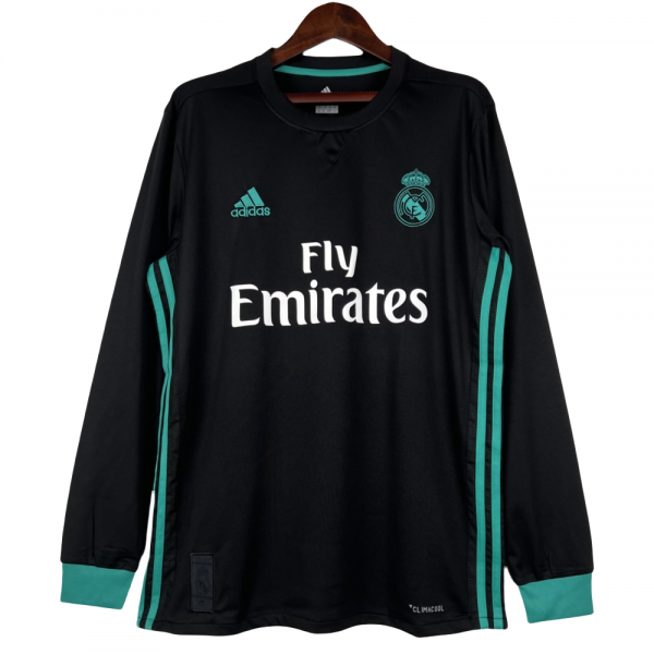 Real Madrid FC 17/18 Away Retro Jerseys for Football Fans-Black