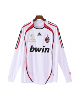 AC Milan FC 06/07 Away Long Sleeve Adult Short Sleeve Retro Jerseys for Football Fans-White