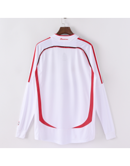 AC Milan FC 06/07 Away Long Sleeve Adult Short Sleeve Retro Jerseys for Football Fans-White