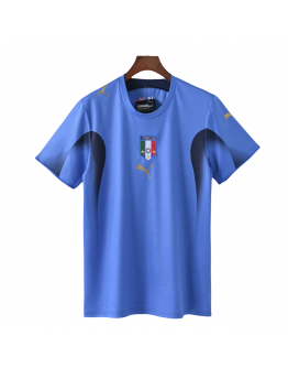 Italy International Soccer Team 2006 Home Short Sleeve Retro Jerseys for Football Fans-Blue