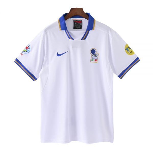 Italy International Soccer Team 1996 Away Short Sleeve Retro Jerseys for Football Fans-White