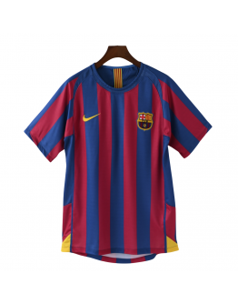 Barcelona FC 05/06 Home Adult Short Sleeve Retro Jerseys for Football Fans-Red