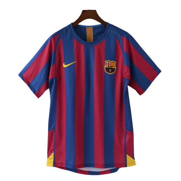 Barcelona FC 05/06 Home Adult Short Sleeve Retro Jerseys for Football Fans-Red