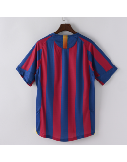 Barcelona FC 05/06 Home Adult Short Sleeve Retro Jerseys for Football Fans-Red