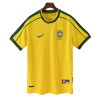 Brazil International Soccer Team 1998 Home Short Sleeve Retro Jerseys for Football Fans-Yellow