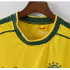 Brazil International Soccer Team 1998 Home Short Sleeve Retro Jerseys for Football Fans-Yellow