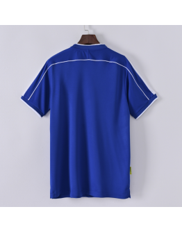 Brazil International Soccer Team 1998 Away Short Sleeve Retro Jerseys for Football Fans-Blue