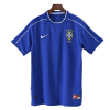 Brazil International Soccer Team 1998 Away Short Sleeve Retro Jerseys for Football Fans-Blue