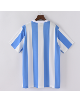 Argentina International Soccer Team 1986 Home Short Sleeve Retro Jerseys for Football Fans-Blue/White