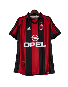 AC Milan FC 98/99 Home Short Sleeve Retro Jerseys for Football Fans-Red